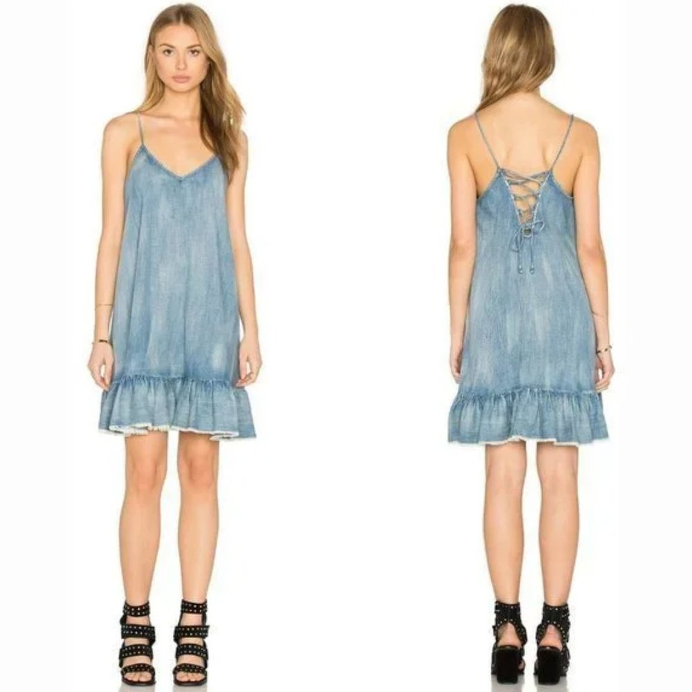 BLANK NYC CHAMBRAY DENIM MINI DRESS